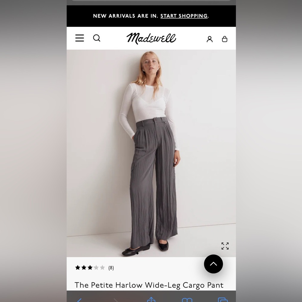 Madewell Charcoal Wide-Leg Pants